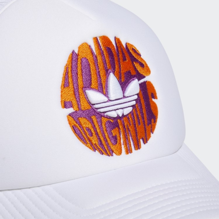 Chapéu De Caminhoneiro Espiral Adidas Branco