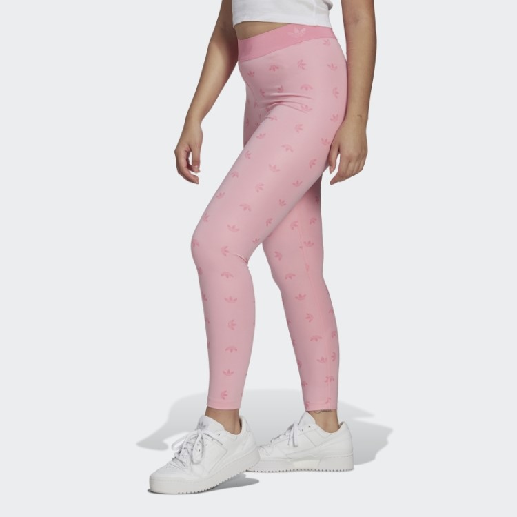Legging Adidas Rosa Claro 7/8 Cintura Alta Com Estampa Allover