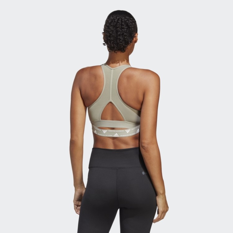 Sutiã De Treino De Suporte Médio Adidas Powerreact De Pebble Prateado