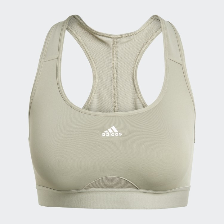 Sutiã De Treino De Suporte Médio Adidas Powerreact De Pebble Prateado