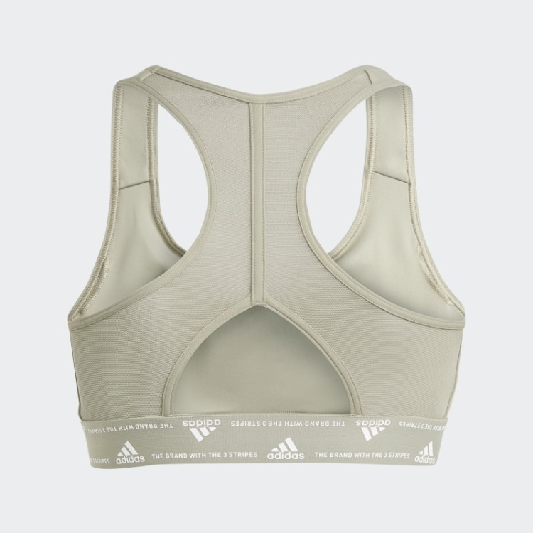 Sutiã De Treino De Suporte Médio Adidas Powerreact De Pebble Prateado