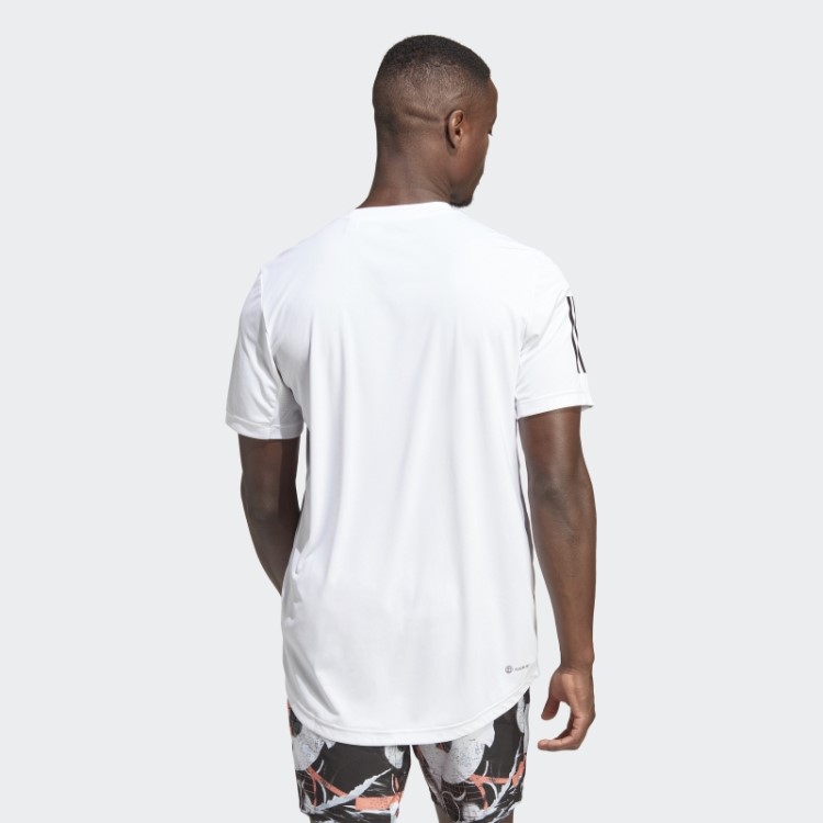 Camiseta De Tênis Branca Com As Três Listras Adidas Club