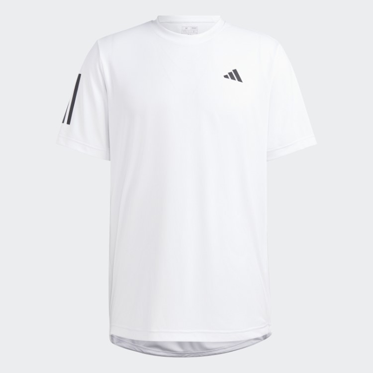 Camiseta De Tênis Branca Com As Três Listras Adidas Club