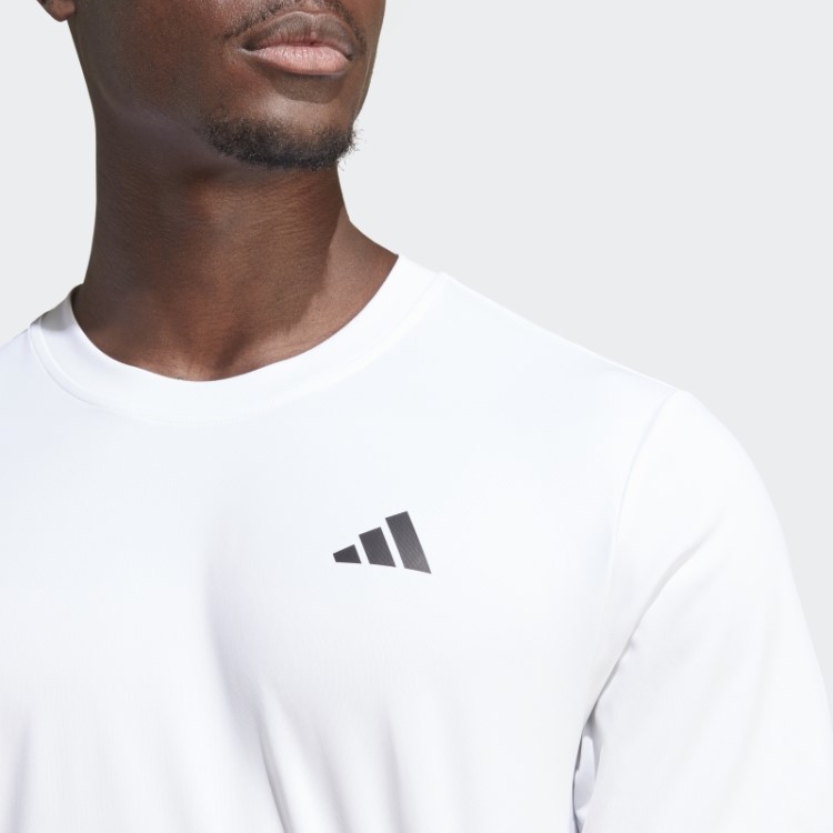 Camiseta De Tênis Branca Com As Três Listras Adidas Club