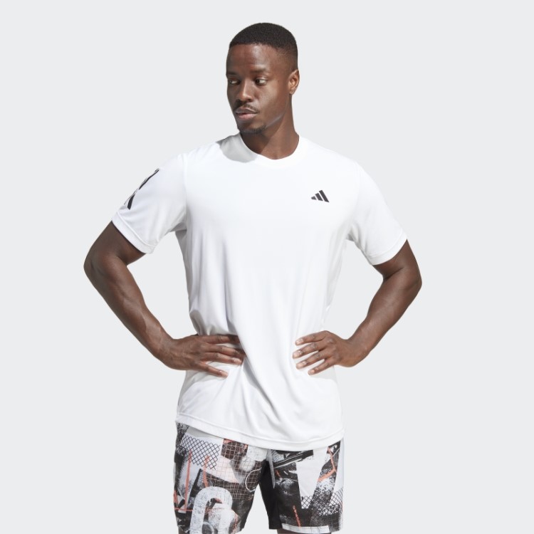 Camiseta De Tênis Com As Três Listras Do Clube Adidas Branca