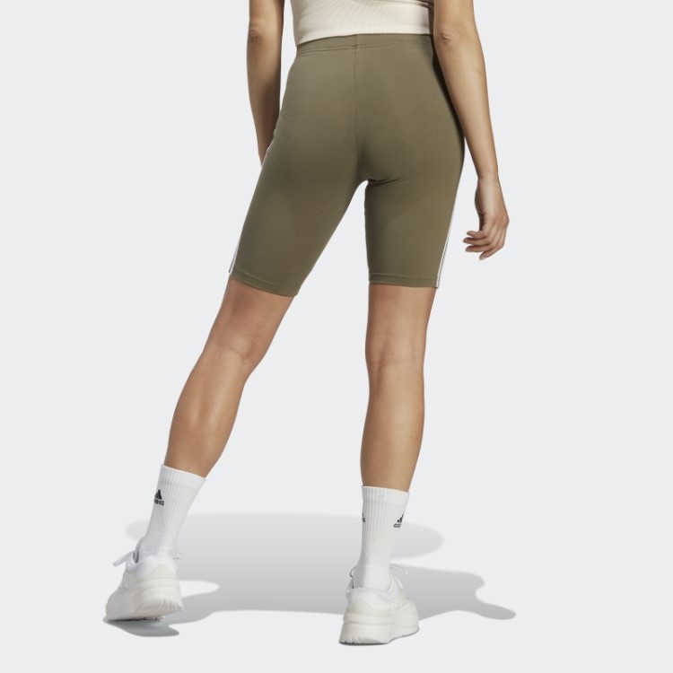 Shorts De Ciclismo Com As Três Listras Essentials Adidas Olive
