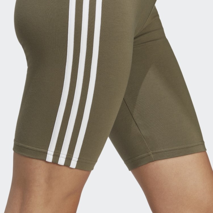 Shorts De Ciclismo Com As Três Listras Essentials Adidas Olive