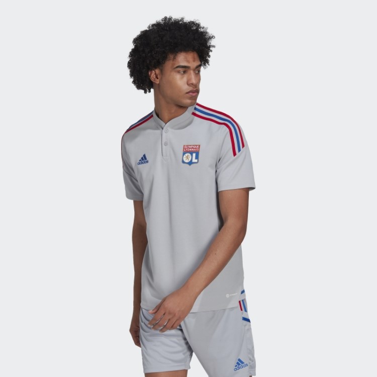 Adidas Olympique Lyonnais Tiro 21 Camisa Polo Prata