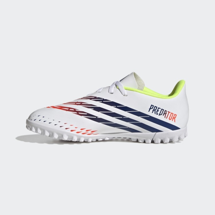 Branco Predador Edge.4 Sapatos Turf Adidas