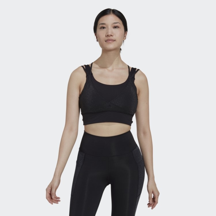 Sutiã Brilhante Powerimpact Training De Suporte Médio Adidas Preto