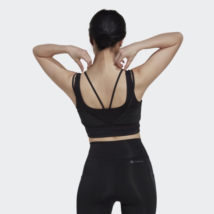 Sutiã Brilhante Powerimpact Training De Suporte Médio Adidas Preto