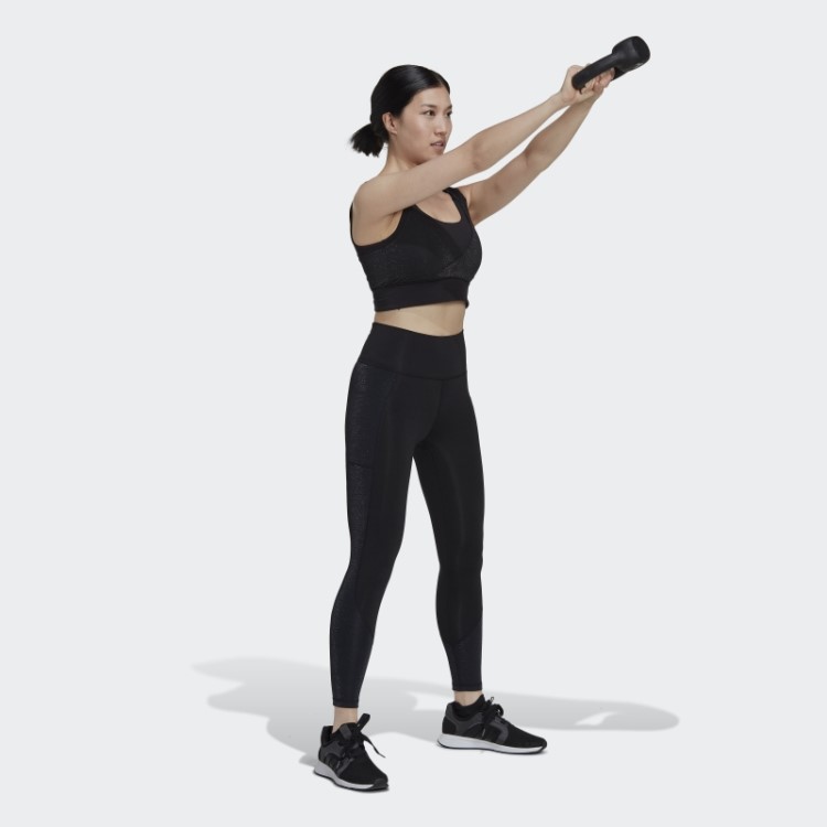Sutiã Brilhante Powerimpact Training De Suporte Médio Adidas Preto