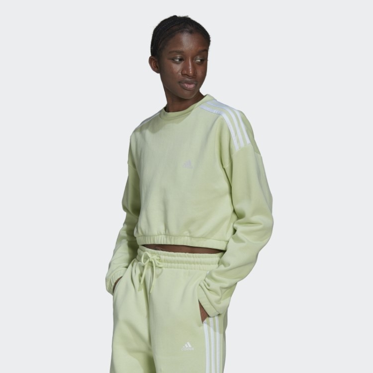 Moletom Adidas Lime Hyperglam Crop Crew