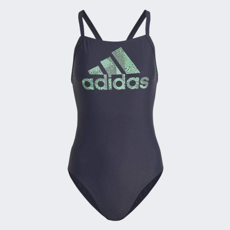 Maiô Marinho Com Logo Grande Adidas