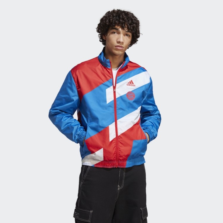Jaqueta Reversível Adidas Fc Bayern Hino Royal