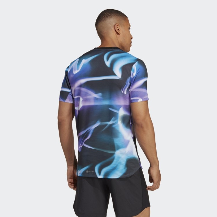Camiseta De Treino Hiit Com Estampa Allover Adidas Violeta 4 Training Heat.rdy