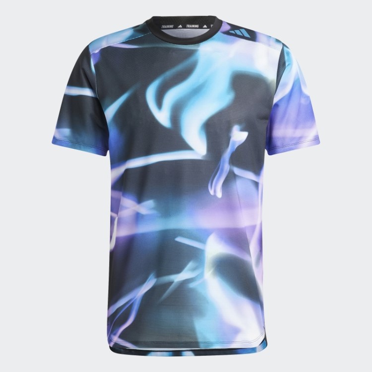 Camiseta De Treino Hiit Com Estampa Allover Adidas Violeta 4 Training Heat.rdy