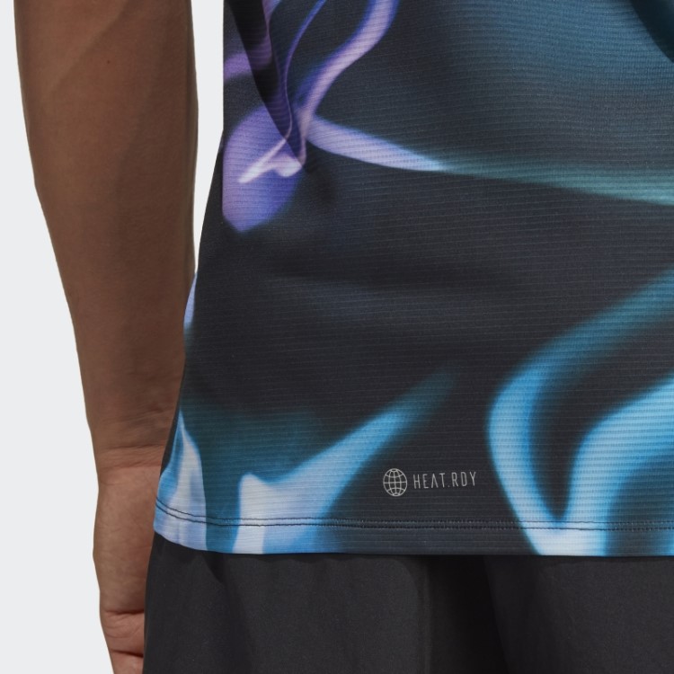 Camiseta De Treino Hiit Com Estampa Allover Adidas Violeta 4 Training Heat.rdy