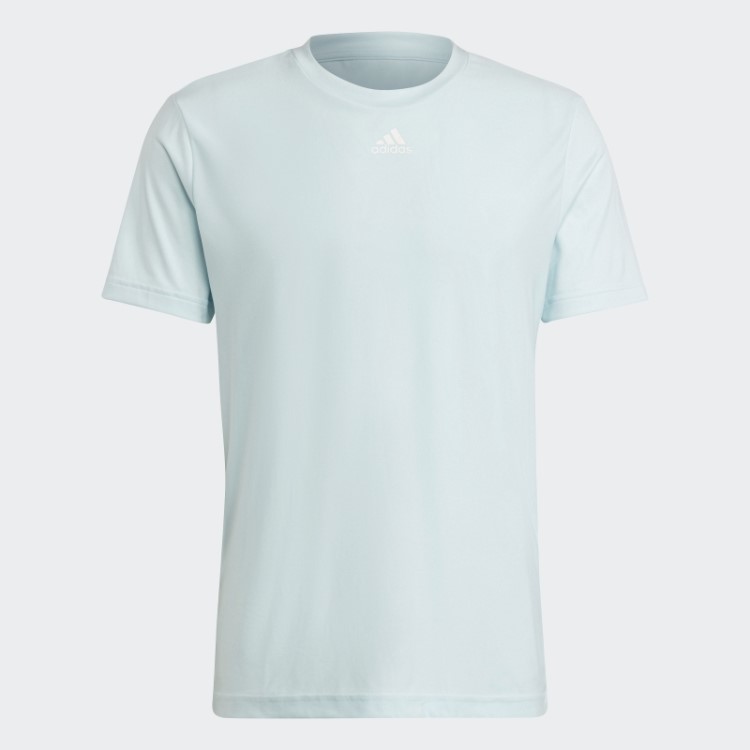 Camiseta De Treino Azul Com Estampa De 3 Barras Adidas