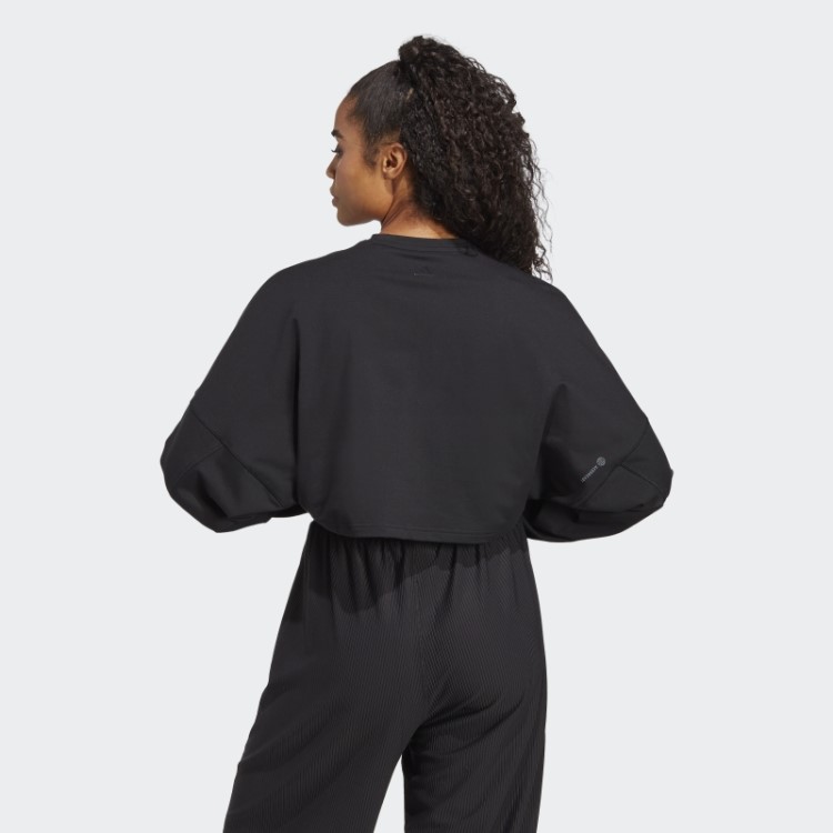 Moletom Preto Yoga Studio Crop Adidas