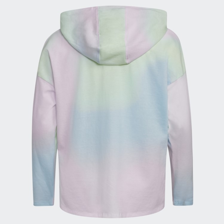 Camiseta Adidas Branca De Manga Longa Com Capuz E Bainha Curvada