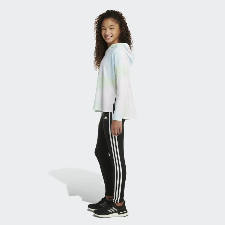 Camiseta Adidas Branca De Manga Longa Com Capuz E Bainha Curvada
