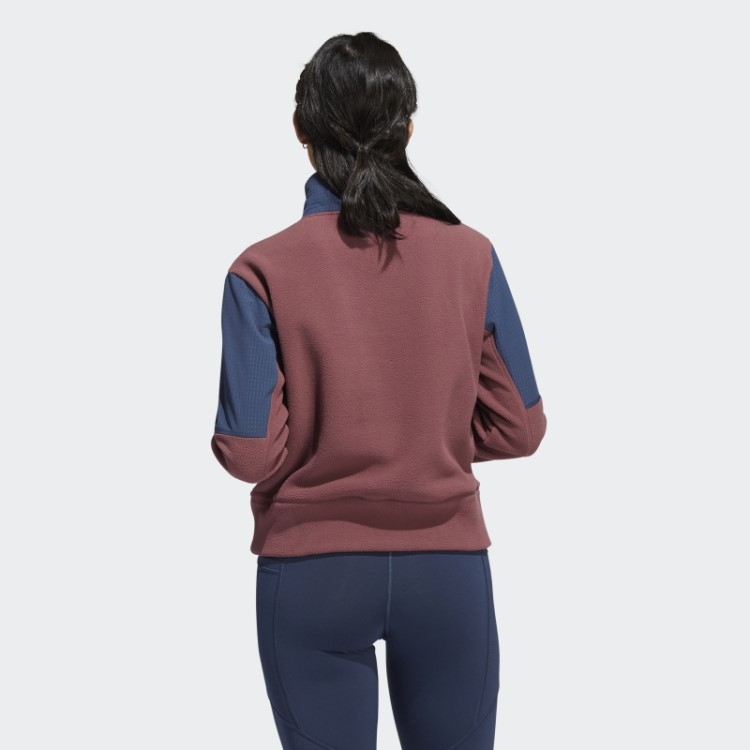 Jaqueta De Lã Adidas Com Zíper 1/4 Bordô