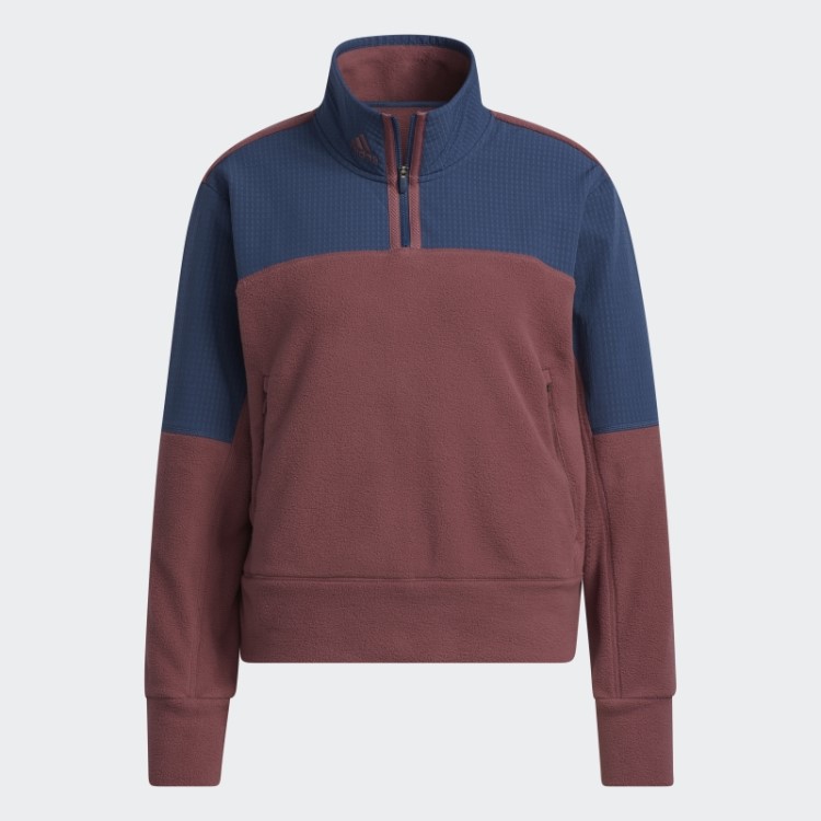 Jaqueta De Lã Adidas Com Zíper 1/4 Bordô