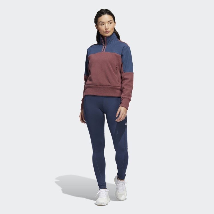 Jaqueta De Lã Adidas Com Zíper 1/4 Bordô