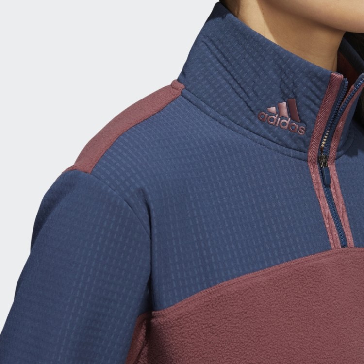 Jaqueta De Lã Adidas Com Zíper 1/4 Bordô