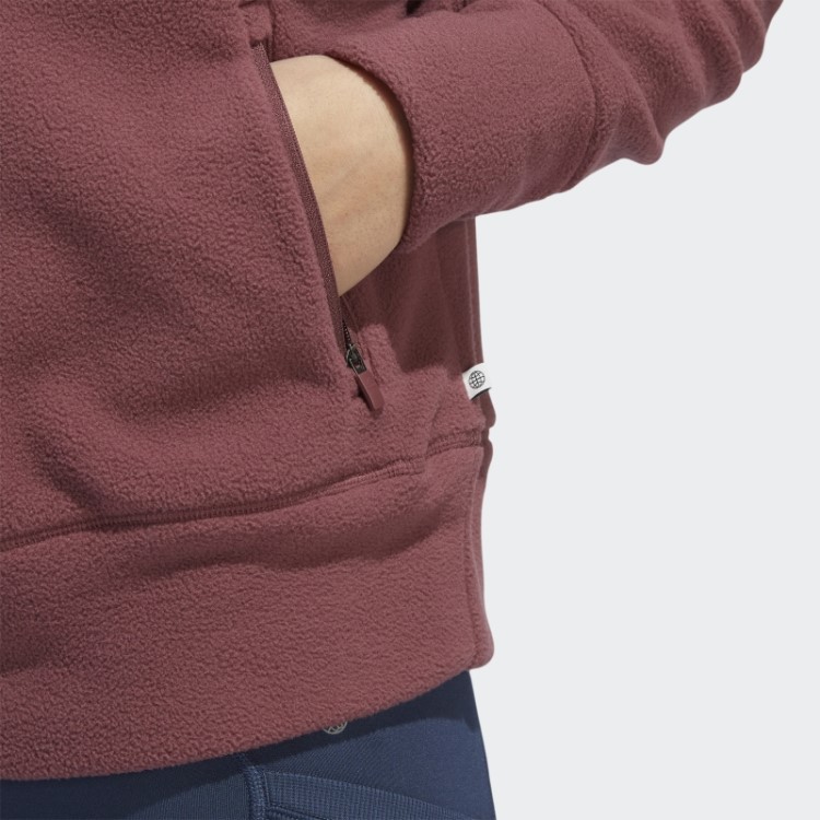 Jaqueta De Lã Adidas Com Zíper 1/4 Bordô
