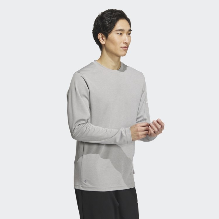 Blusa Top Tech Manga Longa Adidas Cinza Médio