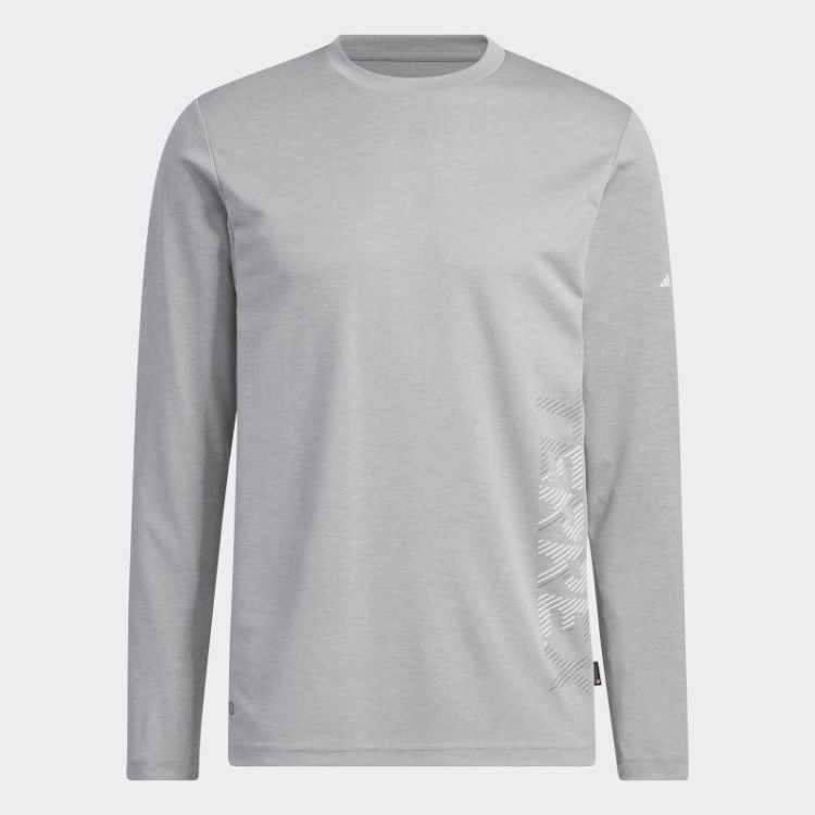 Blusa Top Tech Manga Longa Adidas Cinza Médio