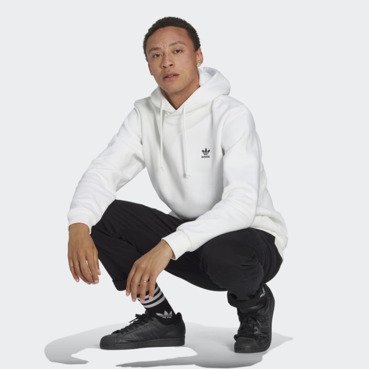 Moletom Com Capuz Trefoil Essentials Branco Adidas