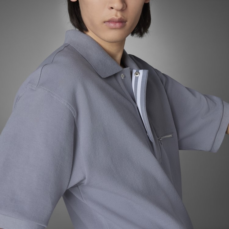 Camisa Polo Tie-break Versão Azul Cinza Adidas