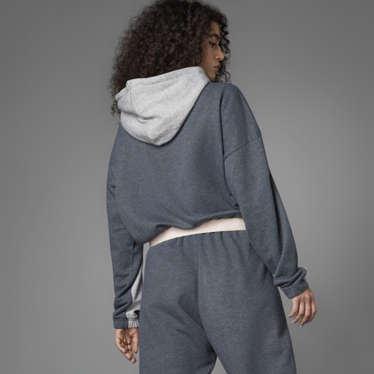 Moletom Com Capuz Felpudo Francês Hyperglam Adidas Cinza Médio