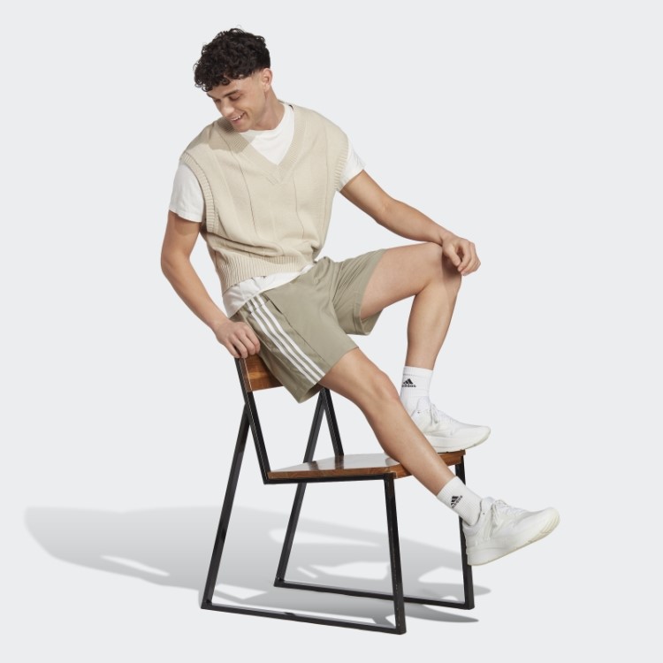 Short Adidas Aeroready Essentials Chelsea Com As Três Listras Silver Pebble