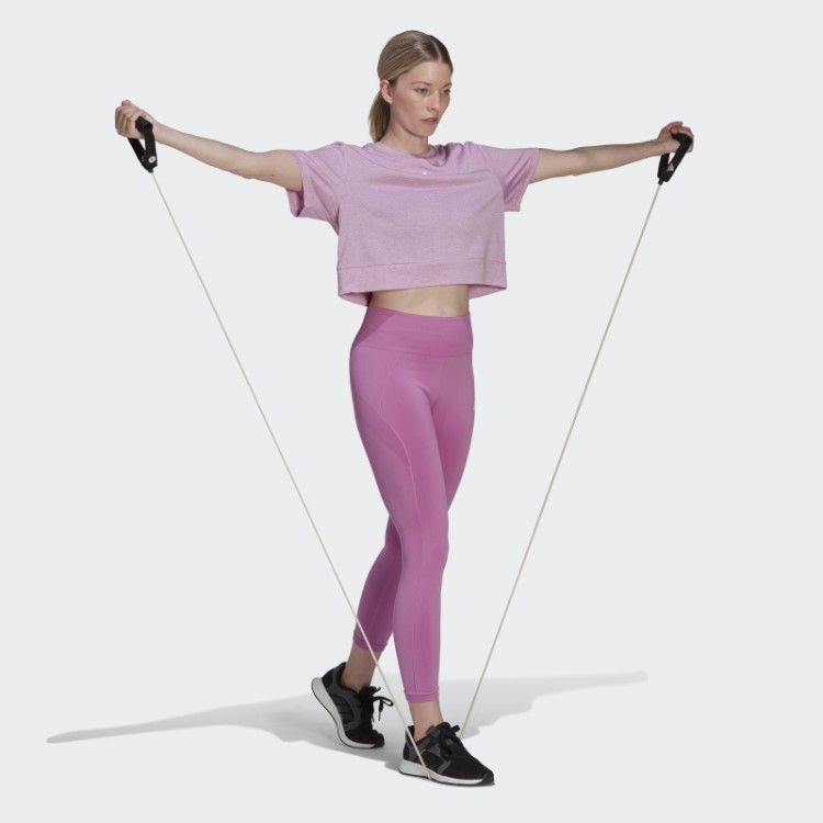 Adidas Aeroready Studio Camiseta Soltinha Lilás