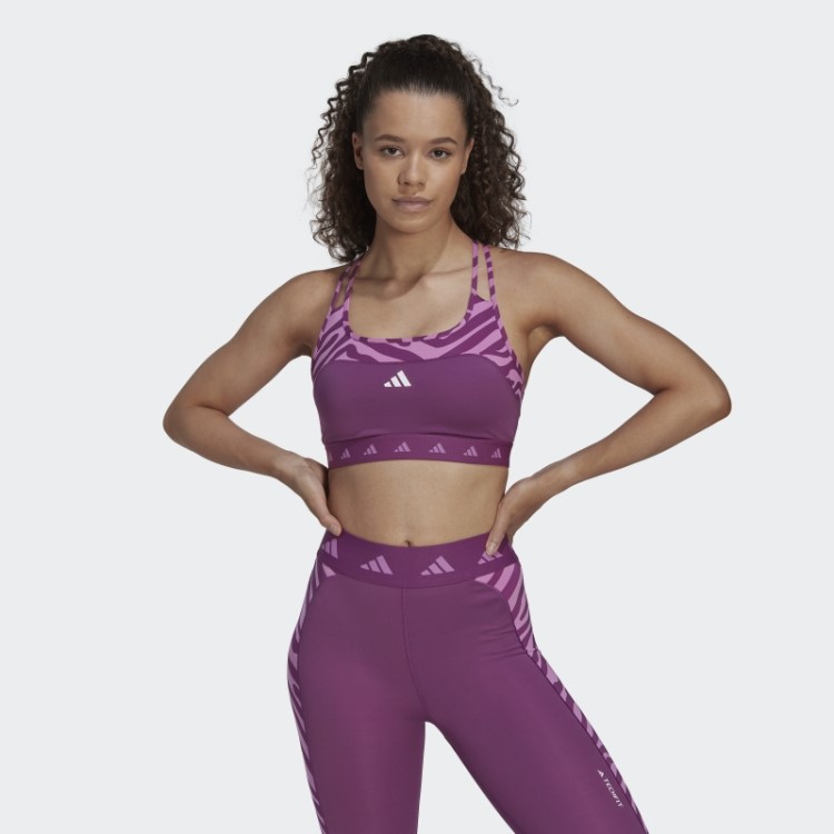 Sutiã Zebra De Suporte Médio Adidas Rich Malve Hyperglam Techfit
