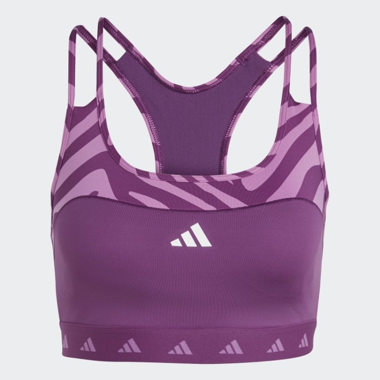 Sutiã Zebra De Suporte Médio Adidas Rich Malve Hyperglam Techfit