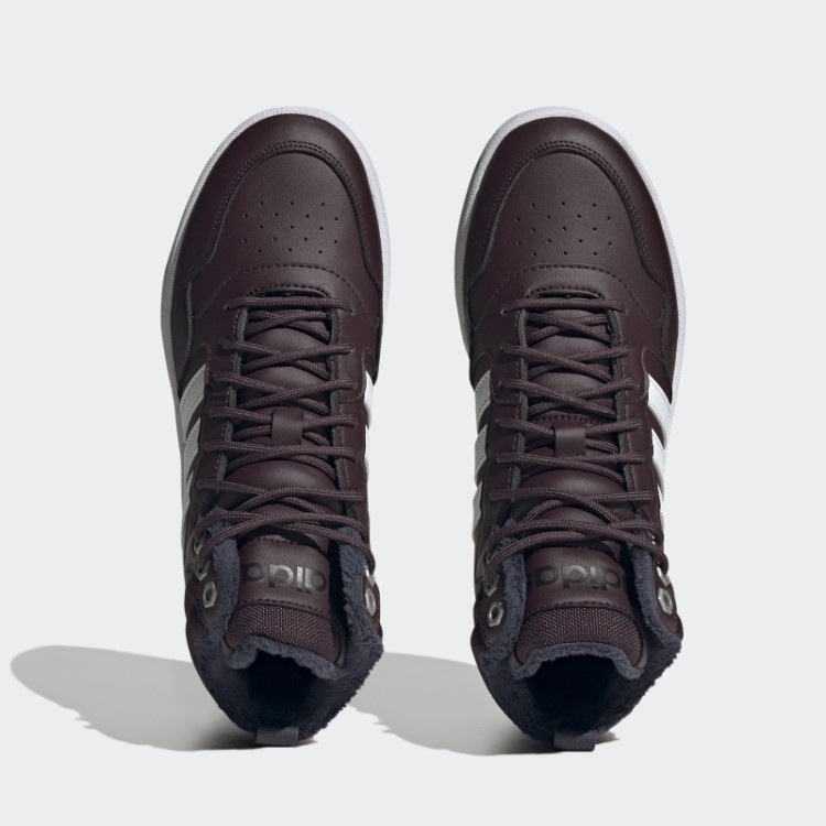 Marrom Adidas Hoops 3.0 Estilo De Vida Médio Basquete Clássico Forro De Pele Sapatos De Inverno