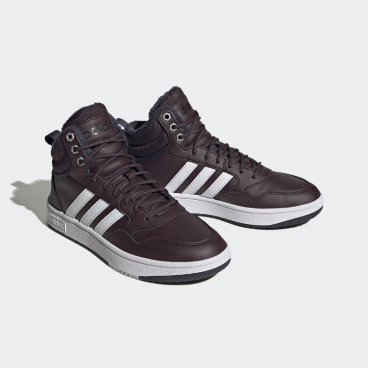 Marrom Adidas Hoops 3.0 Estilo De Vida Médio Basquete Clássico Forro De Pele Sapatos De Inverno