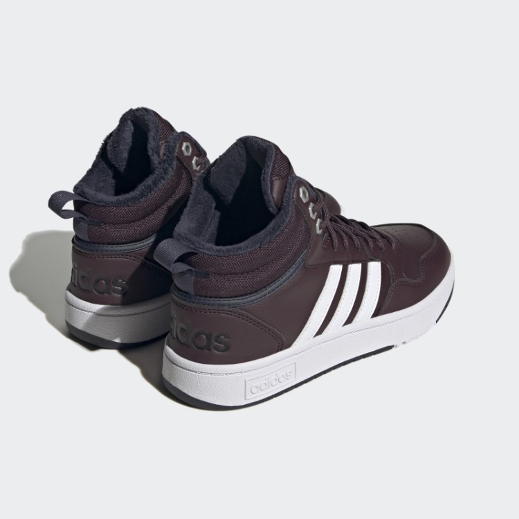Marrom Adidas Hoops 3.0 Estilo De Vida Médio Basquete Clássico Forro De Pele Sapatos De Inverno