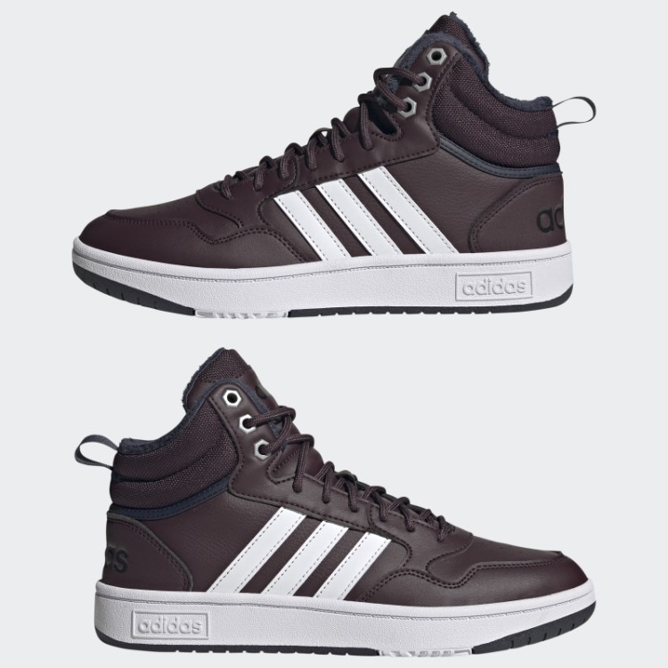 Marrom Adidas Hoops 3.0 Estilo De Vida Médio Basquete Clássico Forro De Pele Sapatos De Inverno