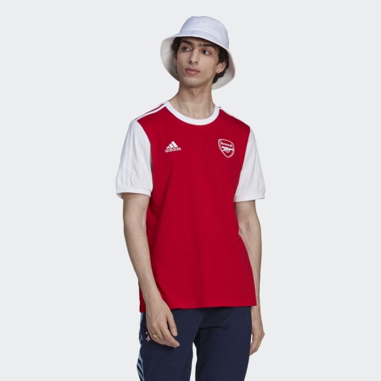 Arsenal Camiseta Com As Três Listras Adidas Scarlet