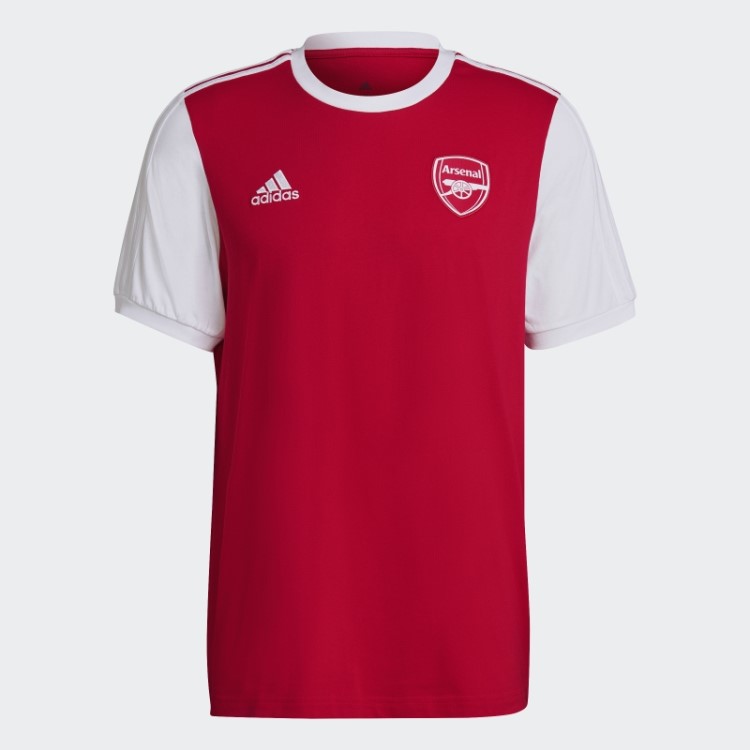 Arsenal Camiseta Com As Três Listras Adidas Scarlet