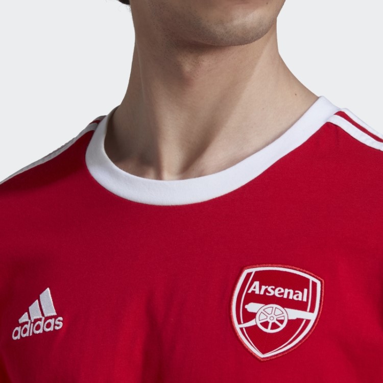 Arsenal Camiseta Com As Três Listras Adidas Scarlet