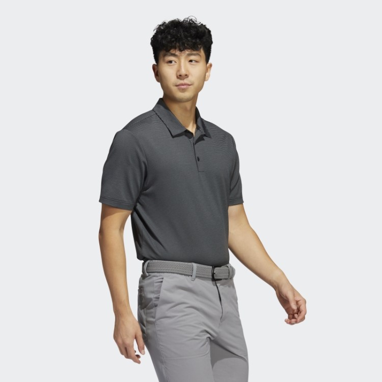 Camisa Polo Preta Adidas Com Listras Otomanas