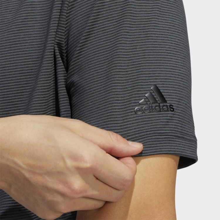 Camisa Polo Preta Adidas Com Listras Otomanas