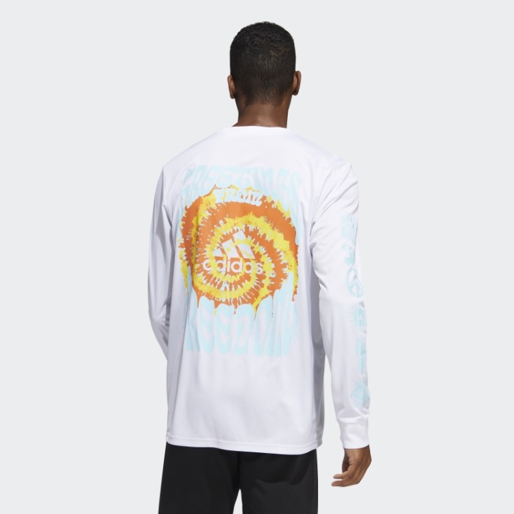 Camiseta Branca Manga Longa Com Estampa De Corrida Freedom Adidas